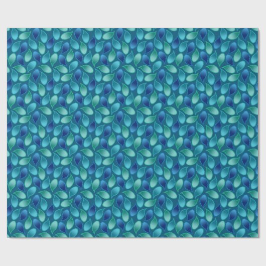 Abstraktes blaugrünes aquamarines Pfauenregenfallm Geschenkpapier (Flach)