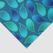 Abstraktes blaugrünes aquamarines Pfauenregenfallm Seidenpapier (Ausschnitt)