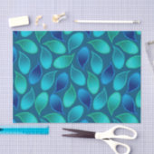 Abstraktes blaugrünes aquamarines Pfauenregenfallm Seidenpapier (Handwerk)