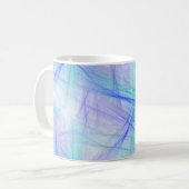 Abstraktes blaugrünes Fraktal Kaffeetasse (Vorderseite Links)