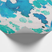 abstraktes blaugrünes Umhüllungspapier Geschenkpapier (Ecke)