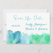 Abstraktes blaugrünes Wasser Save the Date Einladung (Vorderseite)
