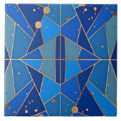 Abstraktes Blaumuster Fliese (Vorderseite)