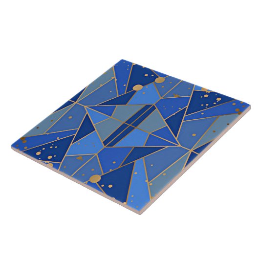 Abstraktes Blaumuster Fliese (Seite)