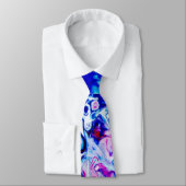 Abstraktes, blaurosa Muster Krawatte (Gebunden)