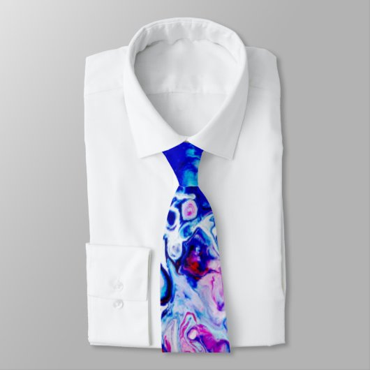 Abstraktes, blaurosa Muster Krawatte (Gebunden)