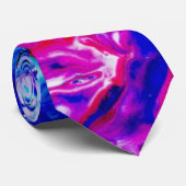Abstraktes, blaurosa Muster Krawatte (Gerollt)