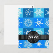 Abstraktes Blauschneeflocken Postkarte (Vorne/Hinten)