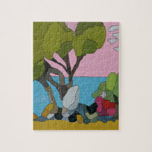 Abstraktes Bleiglas Puzzle