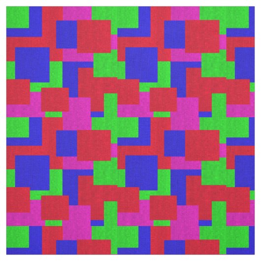 Abstraktes Blockmuster mit blaugrün rosa Mosaik, Stoff (Muster)