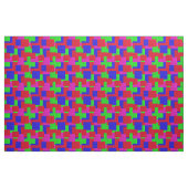 Abstraktes Blockmuster mit blaugrün rosa Mosaik, Stoff (Fat Quarter (45,7 x 55,9 cm))
