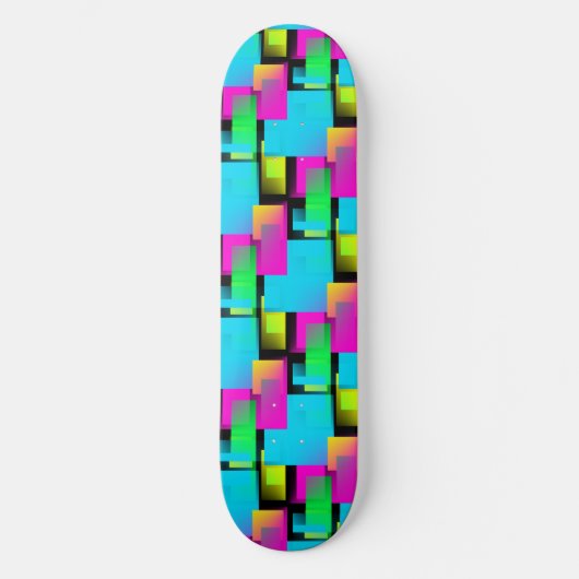Abstraktes Blockmuster rückwärts Skateboard (Vorderseite)