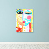 Abstraktes Blonde-Digitalportrait einer Frau Leinwanddruck (Insitu (Holzboden))