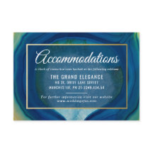 Abstraktes Blue Agate Muster Hochzeitsunterkünfte