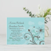 Abstraktes Blue and Brown Post Wedding Einladung (Stehend Vorderseite)