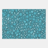 Abstraktes Blue Bubble Polka Dot Pattern Geschenkpapier Set (Vorderseite 2)