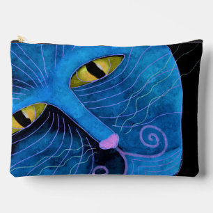 Abstraktes Blue Cat Face Zubehörtasche