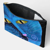 Abstraktes Blue Cat Face Zubehörtasche (Offen)