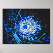 Abstraktes Blue Circuit Board Poster (Vorne)