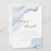 Abstraktes Blue Coastal Sea Paare Dusche Einladung (Vorderseite)