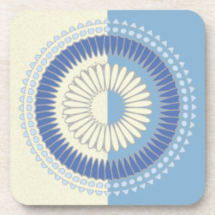 Abstraktes Blue & Cream Circle Design Getränkeuntersetzer