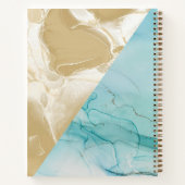 Abstraktes Blue-Gold-Alkoholink-Notebook Notizblock (Rückseite)