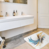 Abstraktes Blue & Gold Bath Mat - Dynamisches Desi Badematte