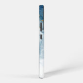 Abstraktes Blue/Gold Glitzer Alkoholtinte Monogram Samsung Galaxy Hülle (Rechte Seite)