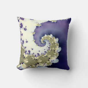 Abstraktes Blue Gold Spiral Fraktal Kissen