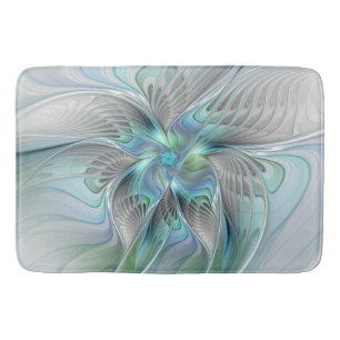 Abstraktes Blue Minze Green Butterfly Fantasy Frak Badematte