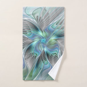 Abstraktes Blue Minze Green Butterfly Fantasy Frak Handtuch