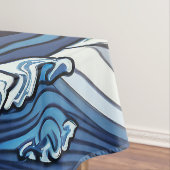 Abstraktes Blue Ocean Waves Artwork im japanischen Tischdecke (Beispiel)