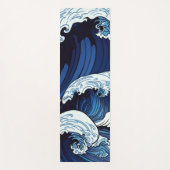 Abstraktes Blue Ocean Waves Artwork im japanischen Yogamatte (Vorderseite)