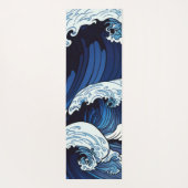 Abstraktes Blue Ocean Waves Artwork im japanischen Yogamatte (Rückseite)