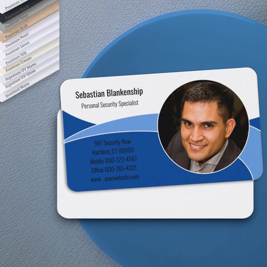 Abstraktes Blue Security Berufliches benutzerdefin Visitenkarte
