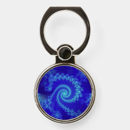 Abstraktes Blue Spiral Fraktal Handy Ring