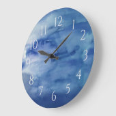 Abstraktes Blue Water Beach Dekor große Uhr (Winkel)