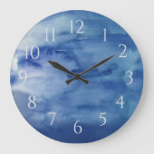 Abstraktes Blue Water Beach Dekor große Uhr (Vorderseite)