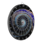 Abstraktes Blue Wave Design Dartscheibe (Vorderseite Links)