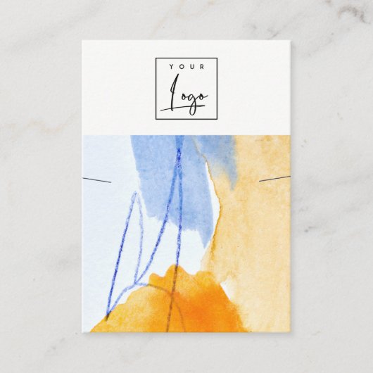 Abstraktes Blue Yellow Art Logo-Bildschirm Visitenkarte (Vorderseite)