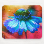 Abstraktes Blue Zinnia Blume Art Collection Mousepad (Vorne)