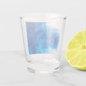 Abstraktes Bluesdesign Schnapsglas (Rückseite)