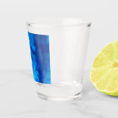 Abstraktes Bluesdesign Schnapsglas (Rechts)