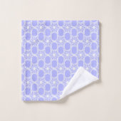 Abstraktes Blumen-Mandala-Muster auf Hellblau Badhandtuch Set (Waschlappen)