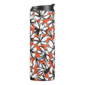 Abstraktes Blumen-Nahtlos-Muster-Material Thermosbecher (Nach links gedreht)