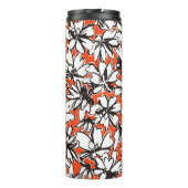 Abstraktes Blumen-Nahtlos-Muster-Material Thermosbecher (Rückseite)