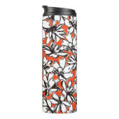 Abstraktes Blumen-Nahtlos-Muster-Material Thermosbecher (Nach rechts gedreht)