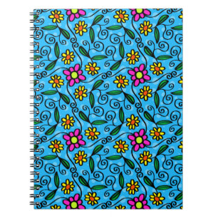 Abstraktes Blumen Notizbuch Notizblock