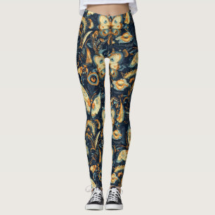 Abstraktes Blumen- und Schmetterlingsmuster Leggings