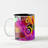 Abstraktes Blumenbakelit Zweifarbige Tasse (Links)